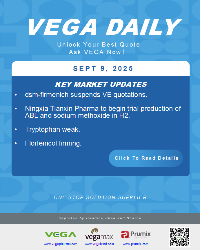 VEGA Daily Dated on September 9th 2025 Vitamin Amino Acid APl Food Additives.png